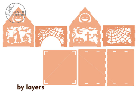 HALLOWEEN Candle Holder Decor Cut Files SVG LaserCutano 