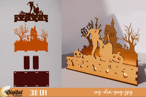 Halloween Candle Holders | 3D Layered Halloween Design | Scary and Horror SVG Evgenyia Guschina 