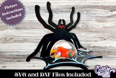 Halloween Candy Dome Holder, Candy Ornament 3D Spider Svg SVG Crafty Mama Studios 