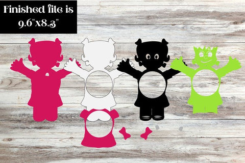 Halloween Candy Dome Holder, Candy Ornament Girl Monster Svg SVG Crafty Mama Studios 