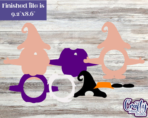 Halloween Candy Dome Holder, Candy Ornament Gnome Witch Svg SVG Crafty Mama Studios 