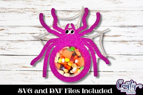 Halloween Candy Dome Holder, Candy Ornament Spider Svg SVG Crafty Mama Studios 