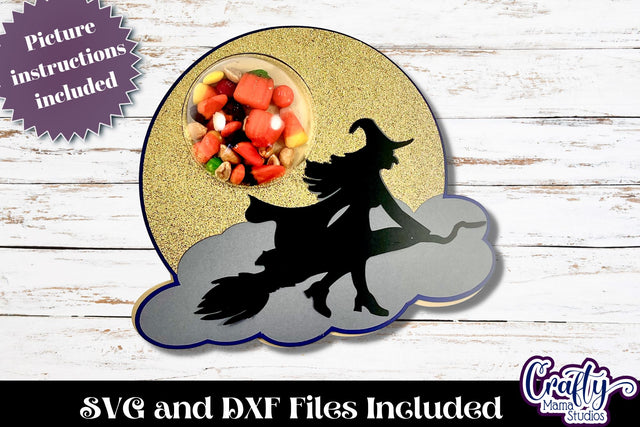 Halloween Candy Dome Holder, Candy Ornament Witch Svg SVG Crafty Mama Studios 
