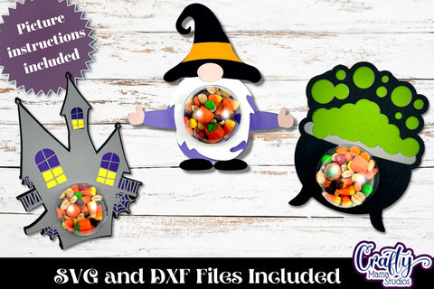 Halloween Candy Dome Ornaments Bundle, Paper Candy Holder SVG Crafty Mama Studios 
