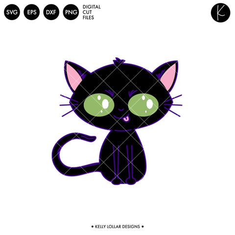 Halloween Cat Character SVG Kelly Lollar Designs 