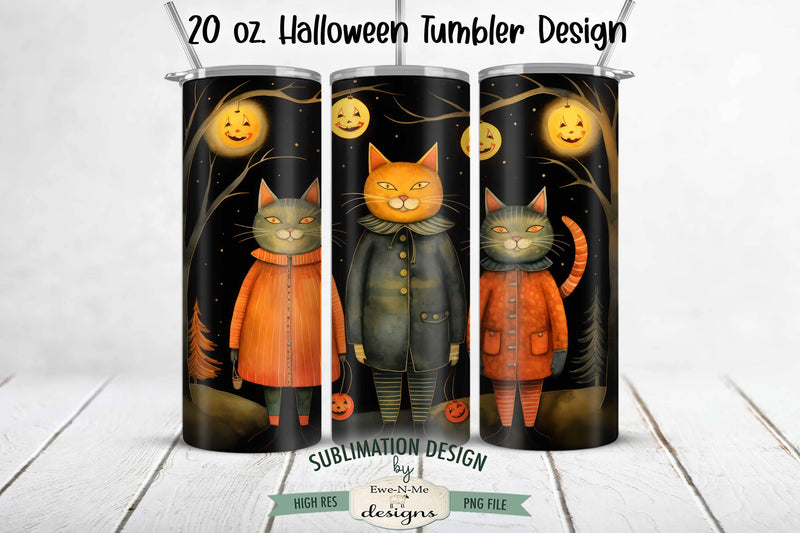 Halloween Cats 20 oz Sublimation Tumbler Design Sublimation Ewe-N-Me Designs 