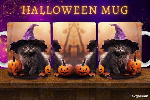 Halloween Cats Mug Wrap Bundle | 11 Oz | Sublimation Sublimation SvgOcean 