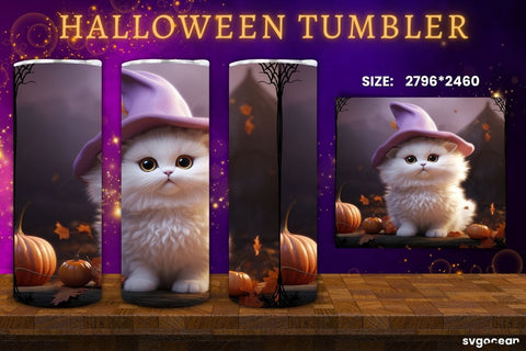 Halloween Cats Tumbler Wrap Bundle | 20 Oz | Sublimation Sublimation SvgOcean 