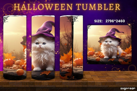 Halloween Cats Tumbler Wrap Bundle | 20 Oz | Sublimation Sublimation SvgOcean 