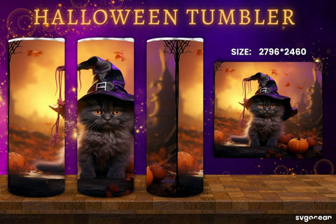 Halloween Cats Tumbler Wrap Bundle | 20 Oz | Sublimation Sublimation SvgOcean 