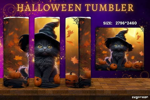 Halloween Cats Tumbler Wrap Bundle | 20 Oz | Sublimation Sublimation SvgOcean 
