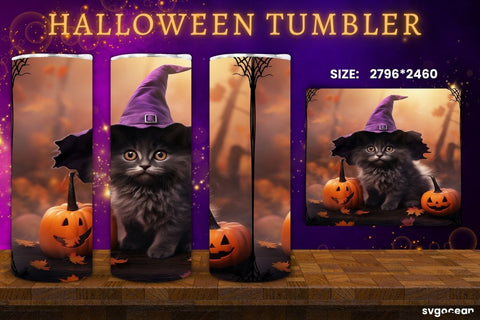 Halloween Cats Tumbler Wrap Bundle | 20 Oz | Sublimation Sublimation SvgOcean 