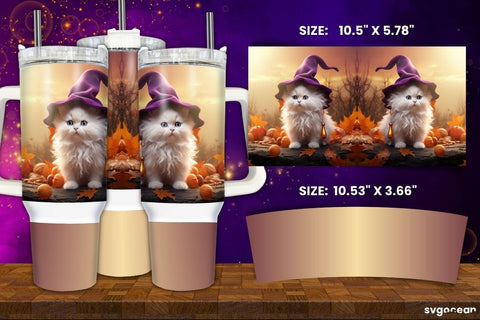Halloween Cats Tumbler Wrap Bundle | 40 Oz | Sublimation Sublimation SvgOcean 