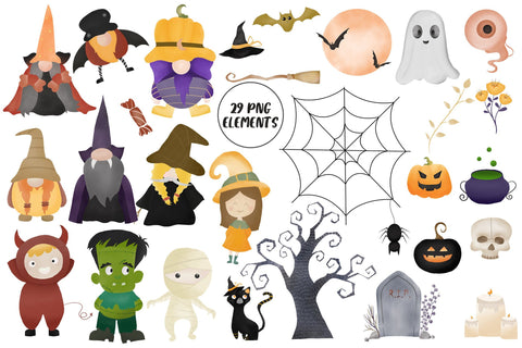 Halloween Clipart and Pattern Collection Sublimation dapiyupi store 