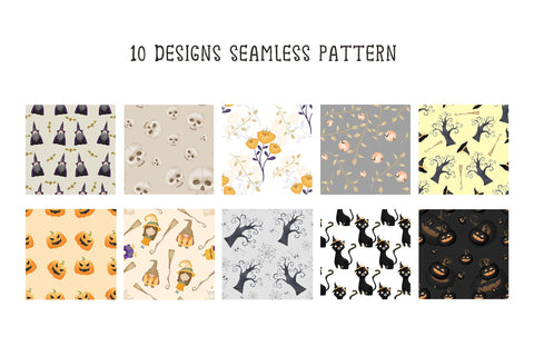 Halloween Clipart and Pattern Collection Sublimation dapiyupi store 