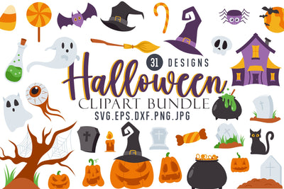 Halloween Clipart Bundle In Flat Style SVG dapiyupi store 