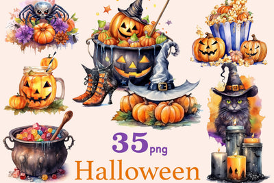 Halloween Clipart Bundle | Jack O Lantern Images SVG GlamArtZhanna 