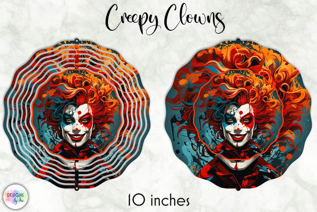 Halloween Clown Wind Spinner Sublimation Sublimation Designs by Ira 