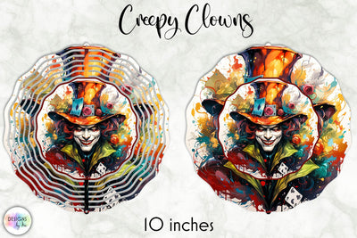 Halloween Clown Wind Spinner Sublimation Sublimation Designs by Ira 