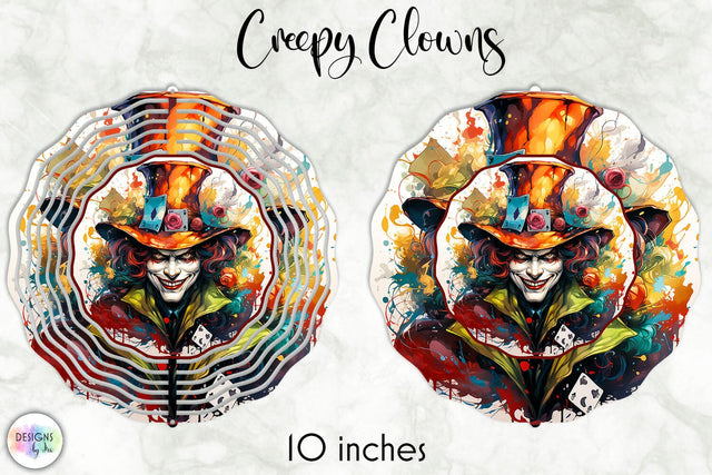Halloween Clown Wind Spinner Sublimation Sublimation Designs by Ira 