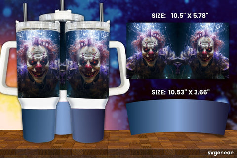Halloween Clown Wrap Bundle | Tumbler | Mug | Pen Sublimation SvgOcean 