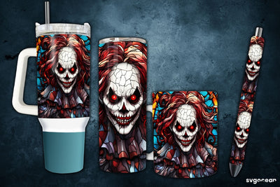 Halloween Clown Wrap Bundle | Tumbler | Mug | Pen Sublimation SvgOcean 