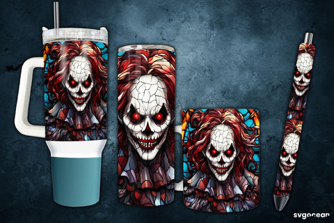 Halloween Clown Wrap Bundle | Tumbler | Mug | Pen Sublimation SvgOcean 