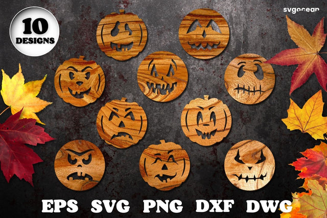 Halloween Coasters Laser Cut Files Bundle SVG SvgOcean 