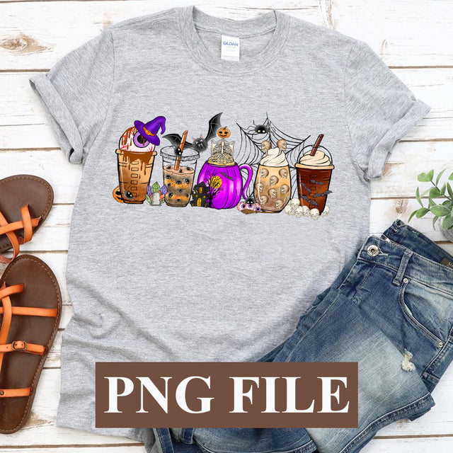 Halloween Coffee Sublimation Design, Halloween Coffee Drink Png, Horror Halloween coffee PNG, Halloween Sublimation Designs, Halloween Drink SVG BOO-design 