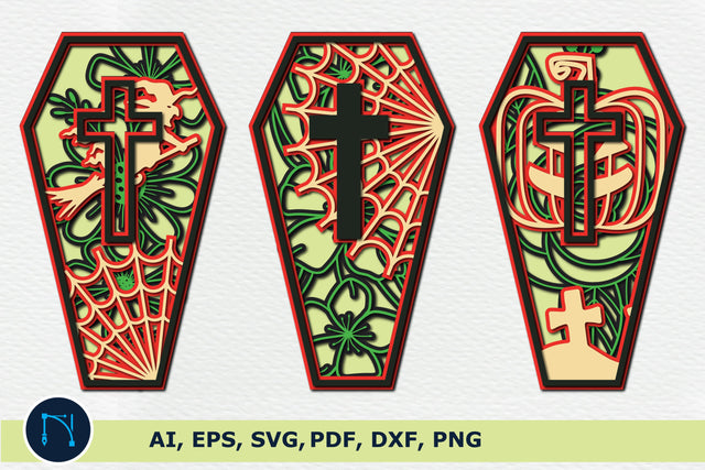 Halloween Coffin 3D Layered Cut File SVG SVG MD JOYNAL ABDIN 