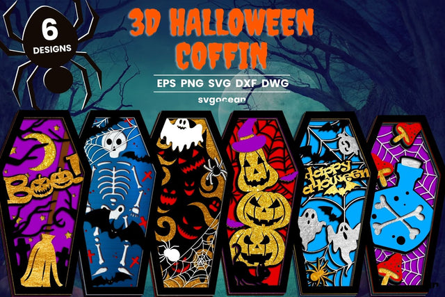 Halloween Coffin 3D Svg Bundle SVG SvgOcean 