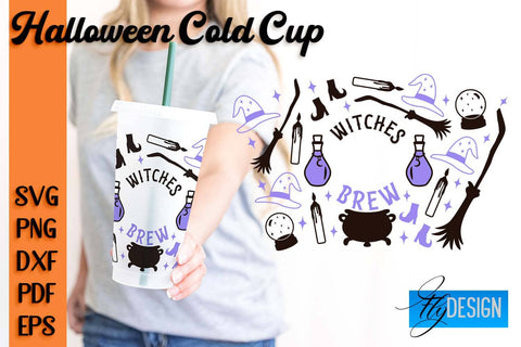 Halloween Cold Cup SVG | Cold cup Wrap SVG SVG Fly Design 