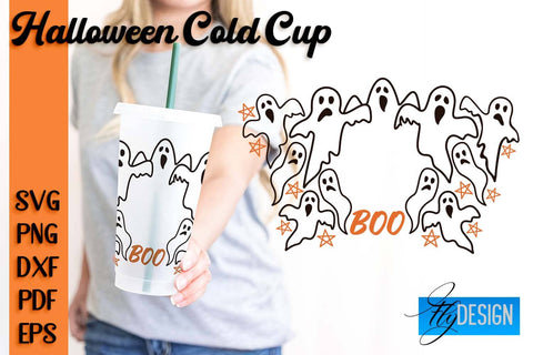 Halloween Cold Cup SVG | Cold cup Wrap SVG SVG Fly Design 