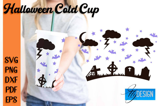 Halloween Cold Cup SVG | Cold cup Wrap SVG SVG Fly Design 