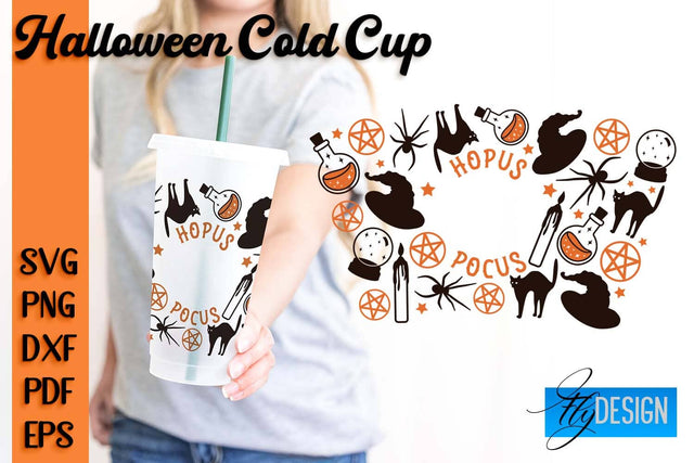 Halloween Cold Cup SVG | Cold cup Wrap SVG SVG Fly Design 