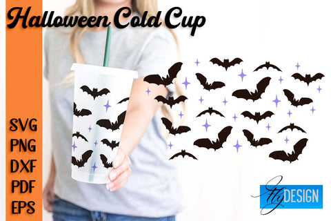 Halloween Cold Cup SVG | Cold cup Wrap SVG SVG Fly Design 