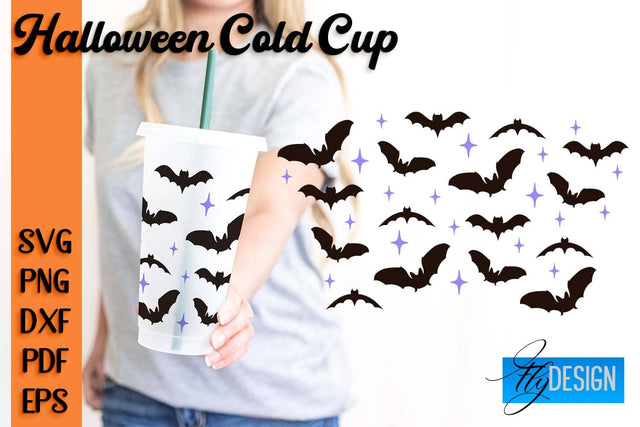 Halloween Cold Cup SVG | Cold cup Wrap SVG SVG Fly Design 