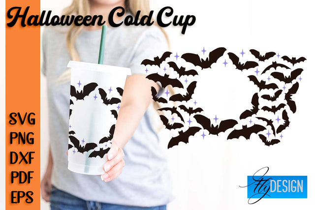 Halloween Cold Cup SVG | Cold cup Wrap SVG SVG Fly Design 