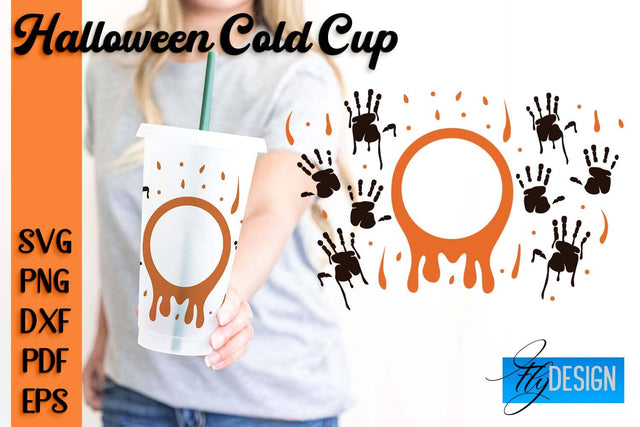 Halloween Cold Cup SVG | Cold cup Wrap SVG SVG Fly Design 