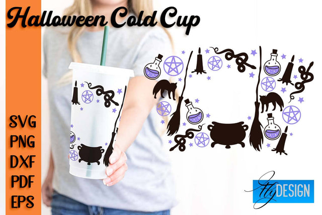 Halloween Cold Cup SVG | Cold cup Wrap SVG SVG Fly Design 