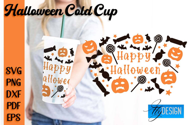 Halloween Cold Cup SVG | Cold cup Wrap SVG SVG Fly Design 