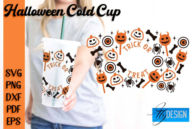Halloween Cold Cup SVG | Cold cup Wrap SVG SVG Fly Design 