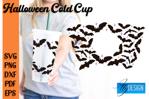 Halloween Cold Cup SVG | Cold cup Wrap SVG SVG Fly Design 