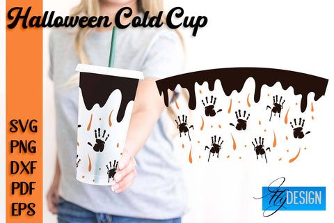 Halloween Cold Cup SVG | Cold cup Wrap SVG SVG Fly Design 