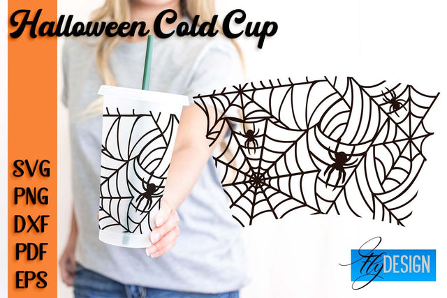 Halloween Cold Cup SVG | Cold cup Wrap SVG SVG Fly Design 