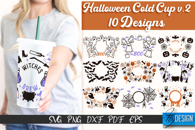 Halloween Cold Cup SVG | Cold cup Wrap SVG SVG Fly Design 