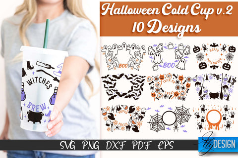 Halloween Cold Cup SVG | Cold cup Wrap SVG SVG Fly Design 