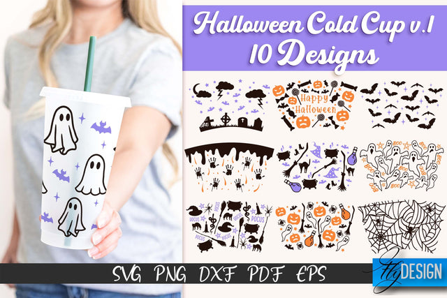 Halloween Cold Cup SVG | Cold cup Wrap SVG SVG Fly Design 