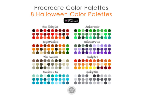 Halloween Color Swatches for Procreate Digital Pattern Artisan Craft SVG 