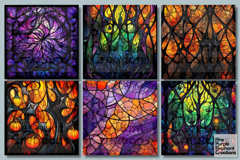 Halloween Colors Sublimation Digital Pattern Fine Purple Elephant Creations 